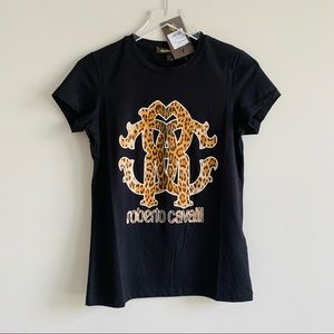 Roberto Cavalli Donna Graphic T-shirt leopard logo